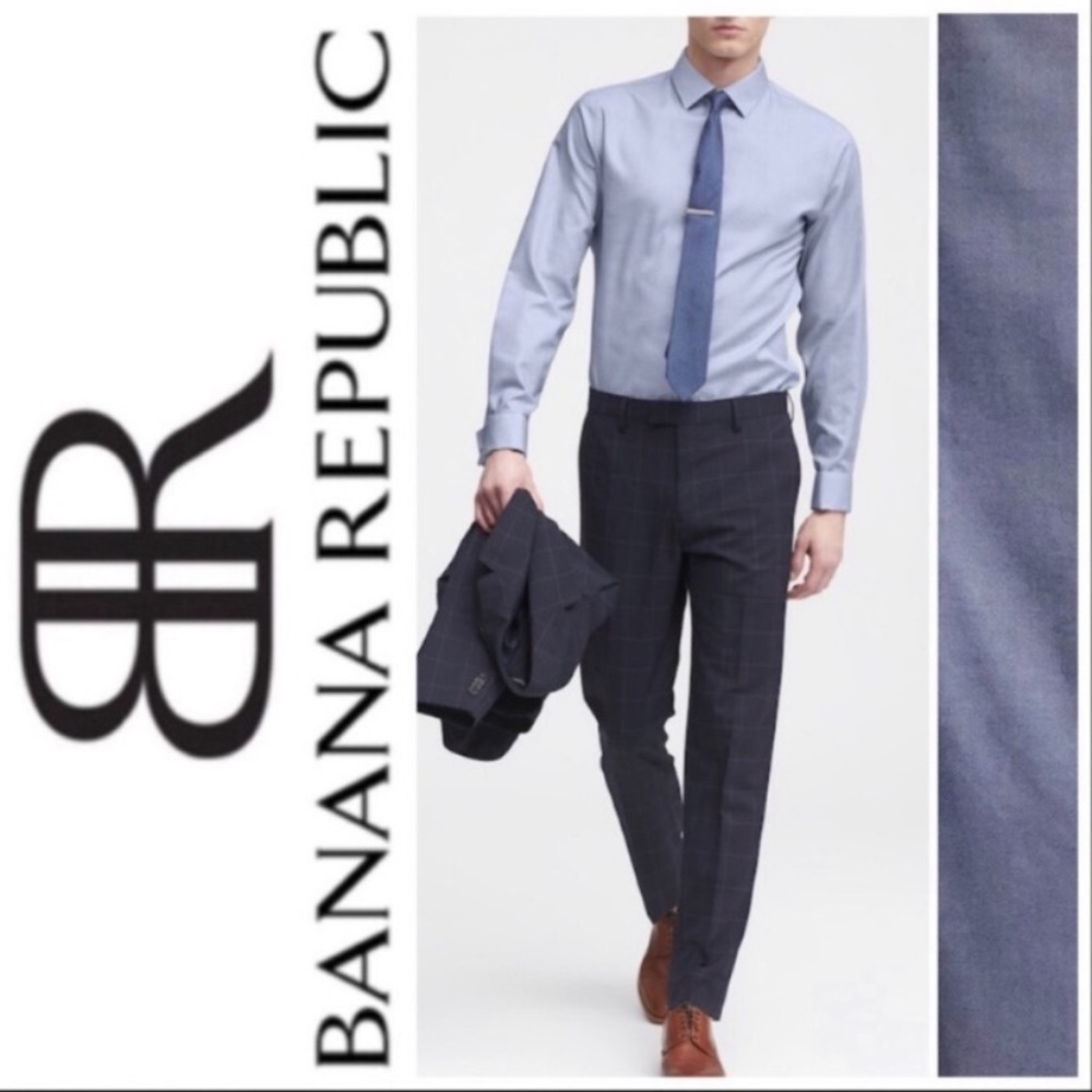 BR Men’s Slim French Cuff Blue Shirt 14-14.5